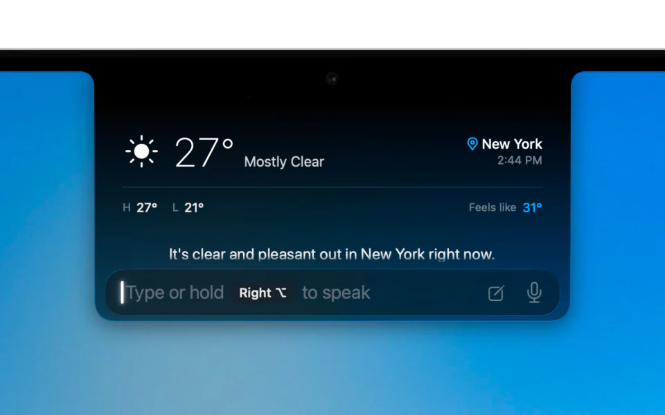 LazyNotch weather response